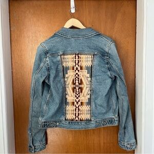 •Levi’s custom up-cycled blue denim jacket• Size M